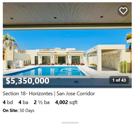 4-bedroom modern villa in Horizontes with a centered courtyard pool, clean design, and luxury finishes – 4,002 sqft, $5.35M