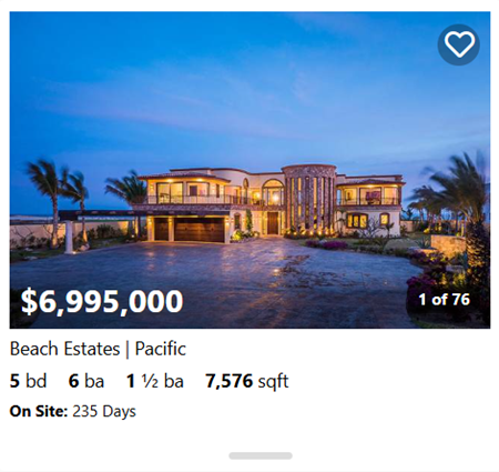 5-bedroom estate in Beach Estates with curved driveway, panoramic views, and luxury façade – 7,576 sqft, $6.995M